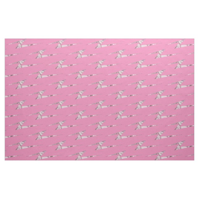 Pink Satin Lightning Bolts Fabric (Yard)