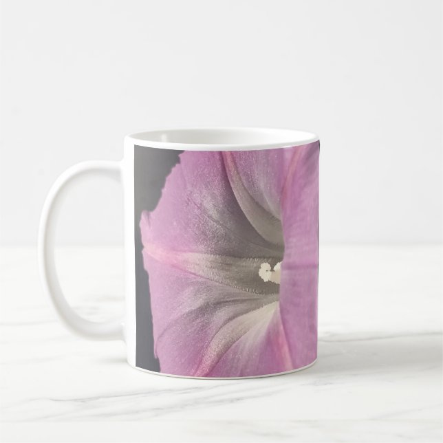 Pink Satin Morning Glory Coffee Mug (Left)