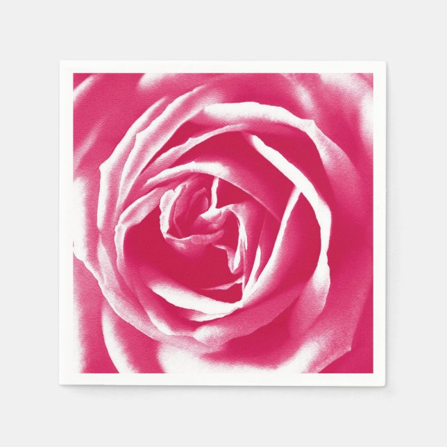 Pink satin rose print napkin (Front)