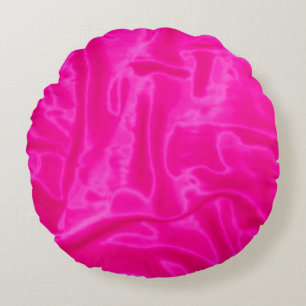 Pink Satin-Round Throw Pillow