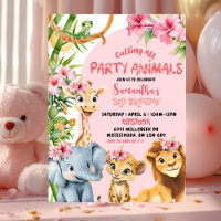 Pink Savannah Calling All Party Animals Birthday