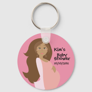 Pink Save The Date Baby Shower Keychain