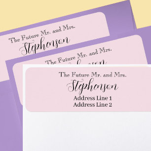 Pink Save The Date Custom Name Return Address