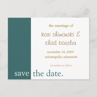 pink save the date modern announcement postcard