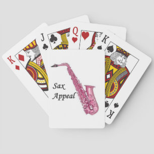 Pink Sax Playing Cards