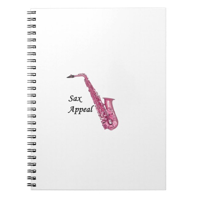 Pink Sax Spiral Notebook (Front)
