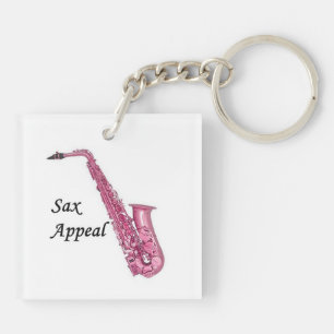 Pink Saxophone Keychain