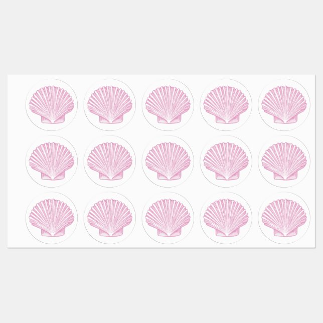 Pink Scallop Shell Coastal (Sheet)