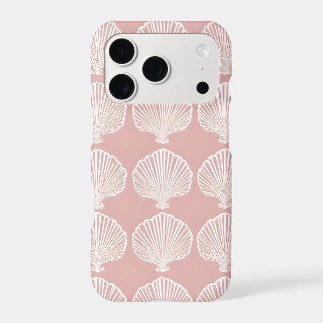 Pink Scallop Shell iPhone Case | Art Deco Coquette (Back)