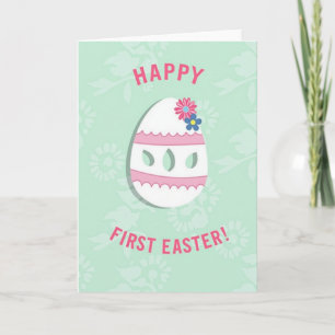 Pink Scalloped Easter Pattern Card