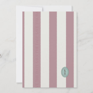 Pink Scalloped Edge Save The Date Invitation