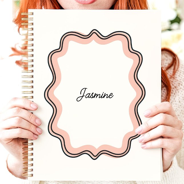 Pink Scalloped Wavy Frame Custom Name Planner (Creator Uploaded)