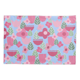 Pink Scandinavian Spring Pillowcase