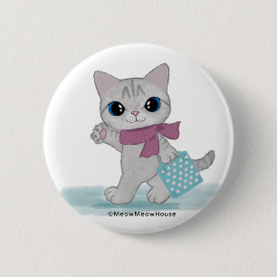Pink Scarf Car 6 Cm Round Badge