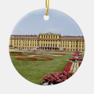 Pink Schonbrunn Castle, Vienna, Austria flowers Ceramic Tree Decoration