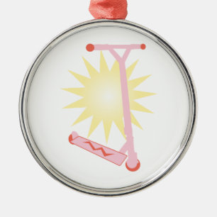 Pink Scooter Metal Tree Decoration