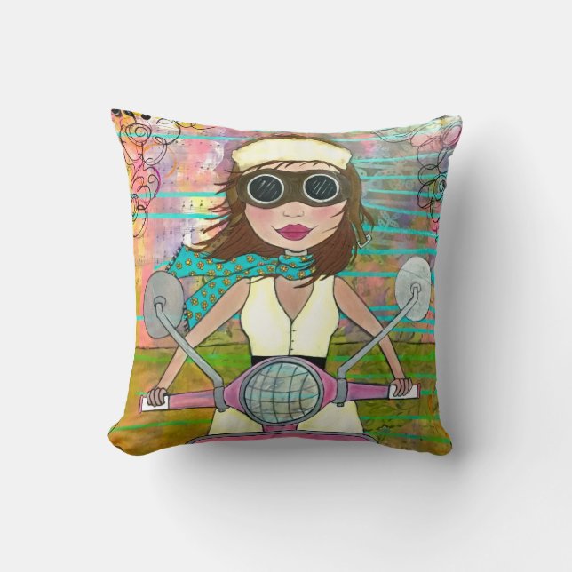 Pink Scooter Pillow (Front)