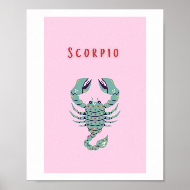 Pink Scorpio, zodiac, star sign (Front)