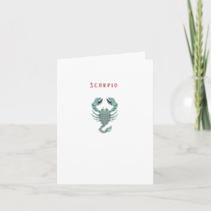 Pink Scorpio, zodiac, star sign Card