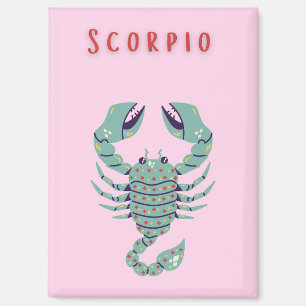 Pink Scorpio, zodiac, star sign Magnet