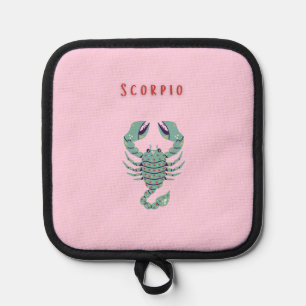 Pink Scorpio, zodiac, star sign Pot Holder