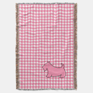 Pink Scottish Terrier Scotty Dog Bedroom Blanket