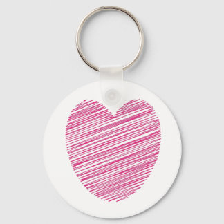 Pink Scribble Heart Key Ring