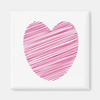 Pink Scribble Heart Magnet