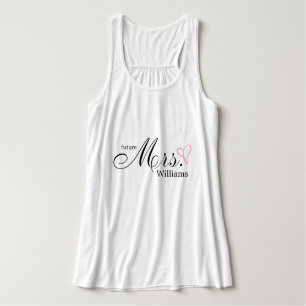 Pink Scribbled Heart Future Mrs Singlet