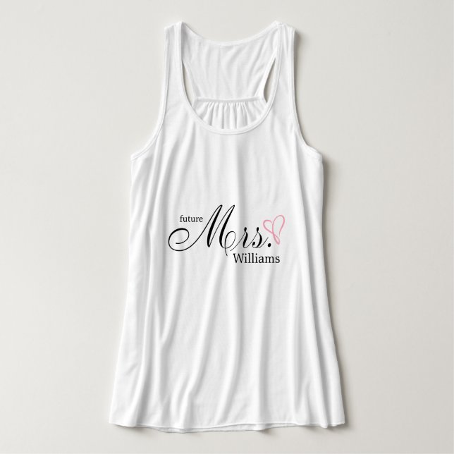 Pink Scribbled Heart Future Mrs Singlet (Design Front)