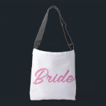 Pink script bride tote bag<br><div class="desc">BRIDE TOTE BAG,  BACHELORETTE, BRIDAL SHOWER, WEDDING</div>