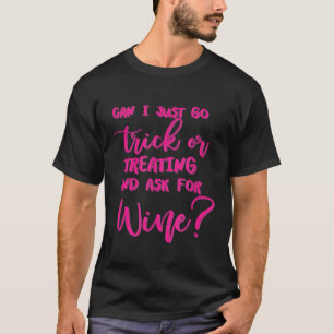 Pink Script Cute Funny Wine Lovers Halloween T-Shirt