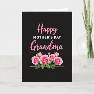 Pink Script Grandmas Day Card