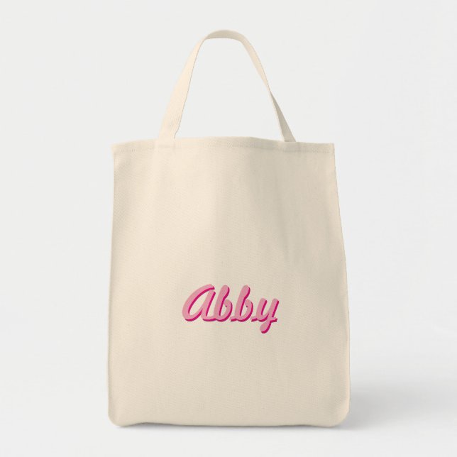 Pink Script Handwriting Fun Trendy Custom Tote Bag (Front)