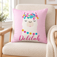 Pink Script Llama Monogram Nursery