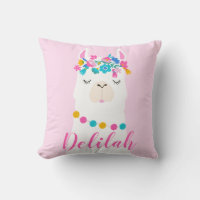 Pink Script Llama Monogram Nursery