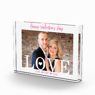 Pink Script   Modern Letters Big LOVE Photo Block