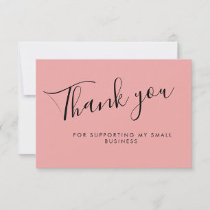 Pink Script Thank You Card Discount Review Busines