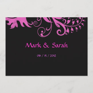 Pink Scrolling Fern Invitation