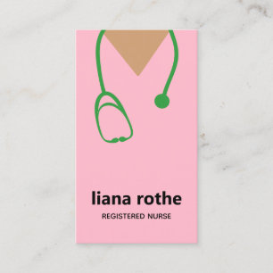 Pink Scrubs and Stethoscope  Business Card