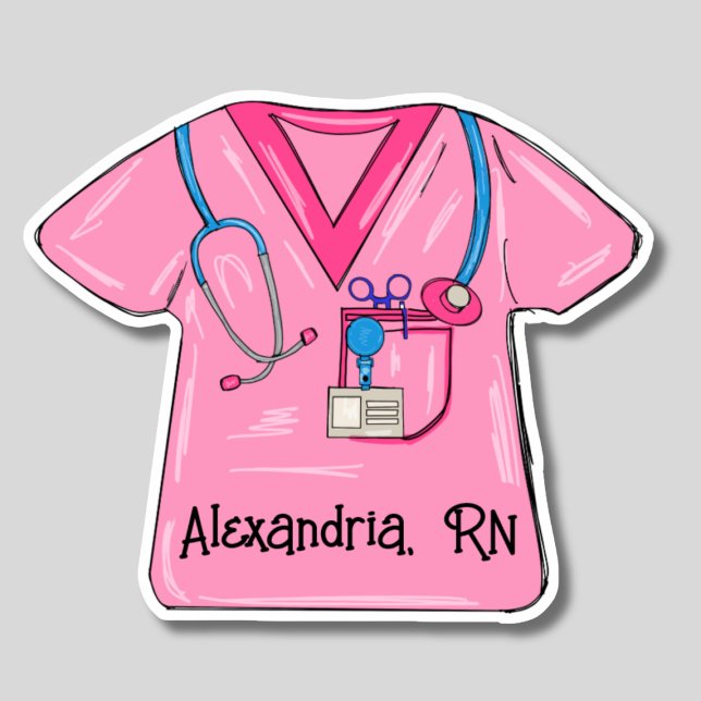 Pink Scrubs Nurse Monogram Waterproof (Creator Uploaded)