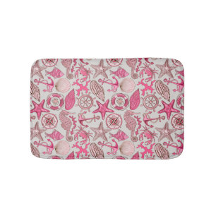 Pink Sea Pattern Bath Mat