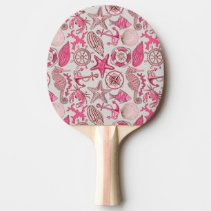 Pink Sea Pattern Ping Pong Paddle