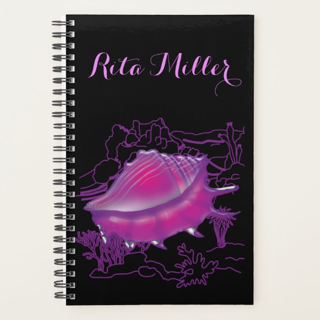 Pink sea shell planner (Front)