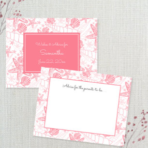 Pink Sea Shells Baby Shower Advice, prayers Advice Card