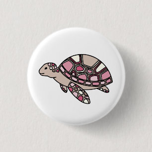 Pink Sea Turtle 3 Cm Round Badge