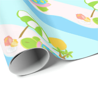 Pink Sea Turtle Glossy Wrapping Paper, 30" x 6' Wrapping Paper
