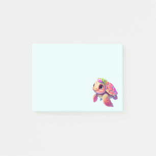 Pink Sea Turtle Whimsical & Cute Post-it Notes