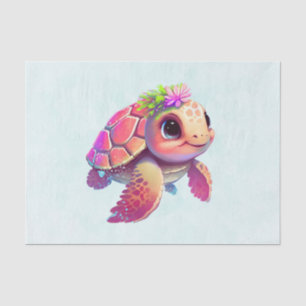 Pink Sea Turtle Whimsical & Cute Tissue Paper