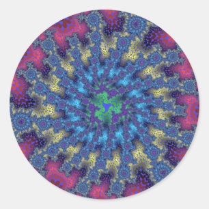 Pink Seafoam Burst Classic Round Sticker
